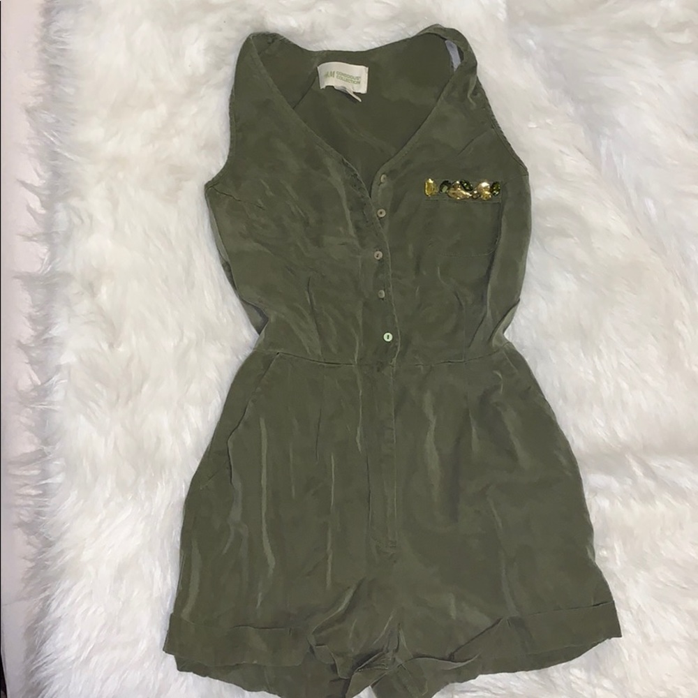 Army green romper